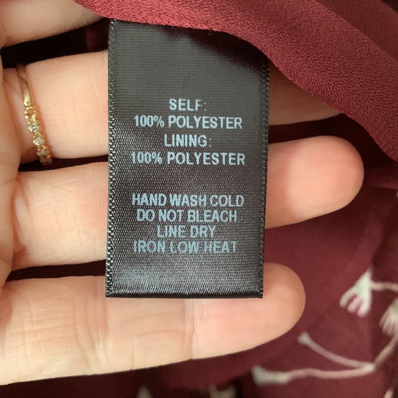 Lulus Burgundy Floral Wrap Maxi Dress High Low Flutter Sleeve Size XL - Picture 8 of 8